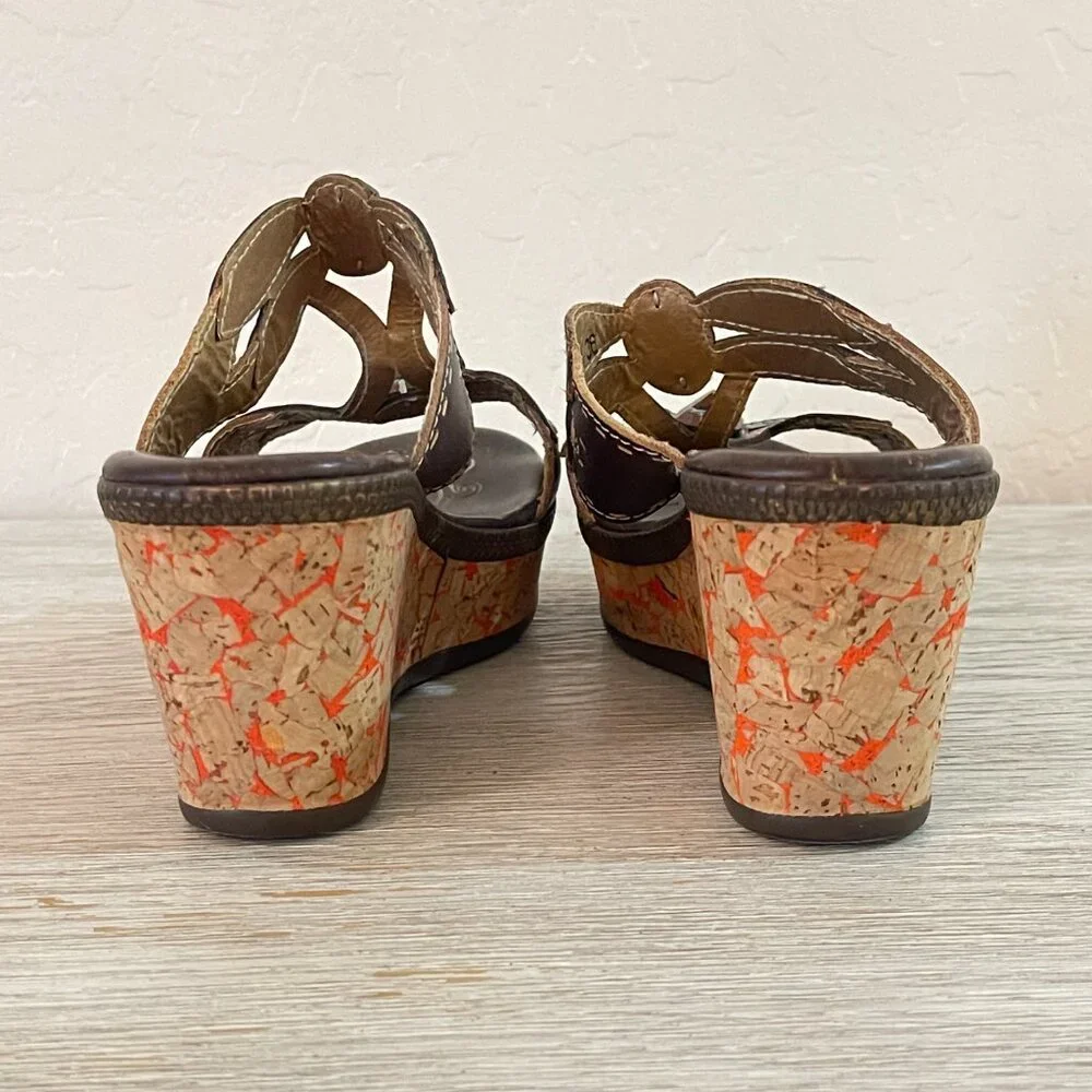 Spring Step L'artiste Bonita Sandals Platform Wedge Dragonfly Leather Colorful 6